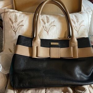 Kate Spade Black and Tan Women's Handbag with Bow